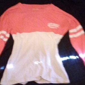 Pink and White Long Sleeve Shirt